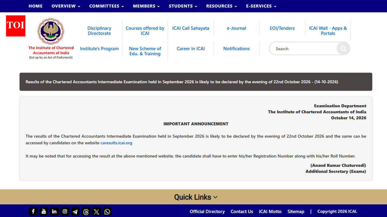 CA Foundation and Inter result dates 2026: Latest update on September exam results