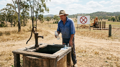 A Queensland farmer says his family’s 140-year-old well turned cloudy after neighbouring water tests; the council has rejected a bottling plant linked to a 96-million-litre annual groundwater licence