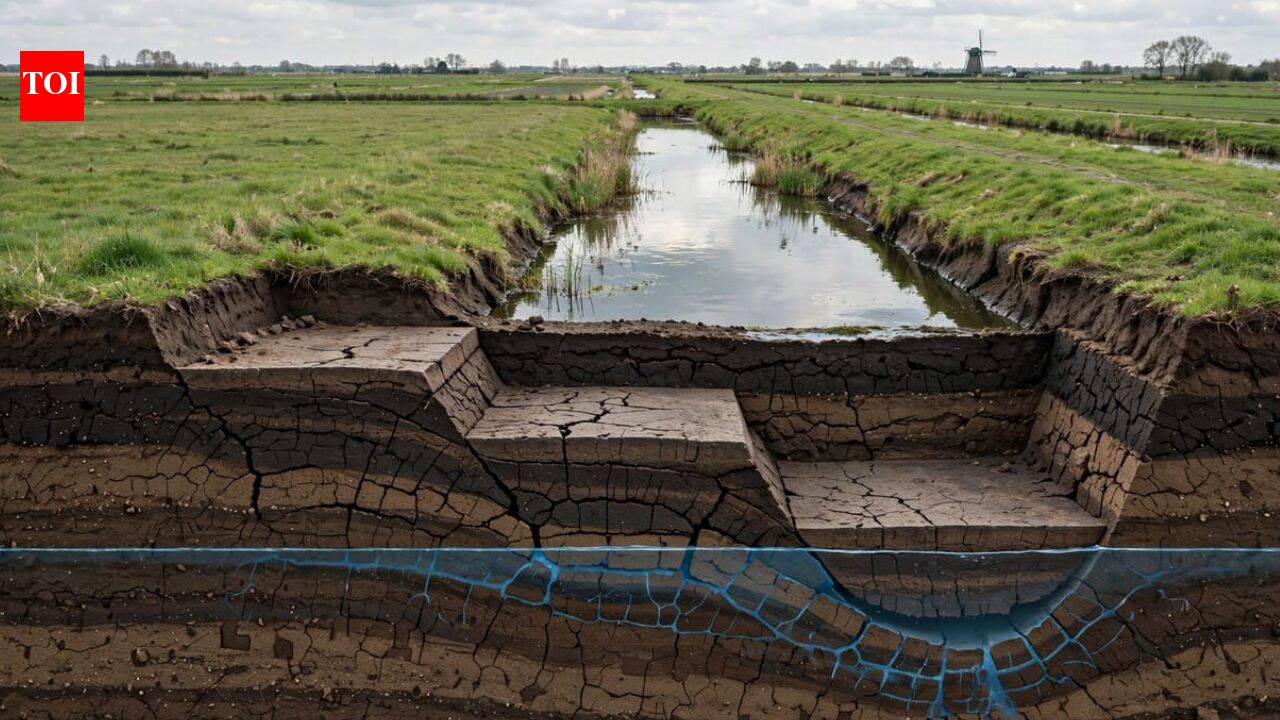 The Netherlands measured peat subsidence at 29 sites over 50 years and ...