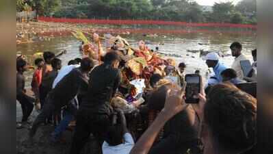 Durga idols immersed amid tight security; two minor fire incidents reported, none hurt