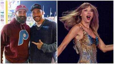 Taylor Swift wasn’t pleased when Jason Kelce woke her and Travis Kelce at 7:30 am to ask his brother to spot him during a workout: ‘This is f---ed up’