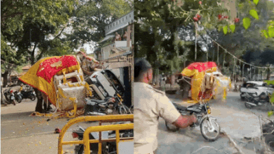 Panic at Karnataka’s Shivamogga Dasara as tusker carrying Chamundeshwari idol runs amok