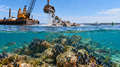 In 2018, Delaware turned nearly 990,000 tons of rock excavated from a shipping channel into artificial reefs, creating habitats for blue mussels and fish