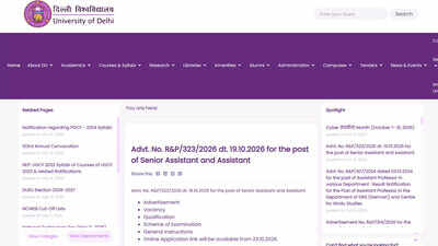 Delhi University Recruitment 2026: Applications open October 23 for 126 non-teaching posts