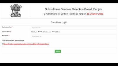 PSSSB Group D admit card 2026 released for 2,098 posts; written exam on October 25: Check direct link to download hall tickets here