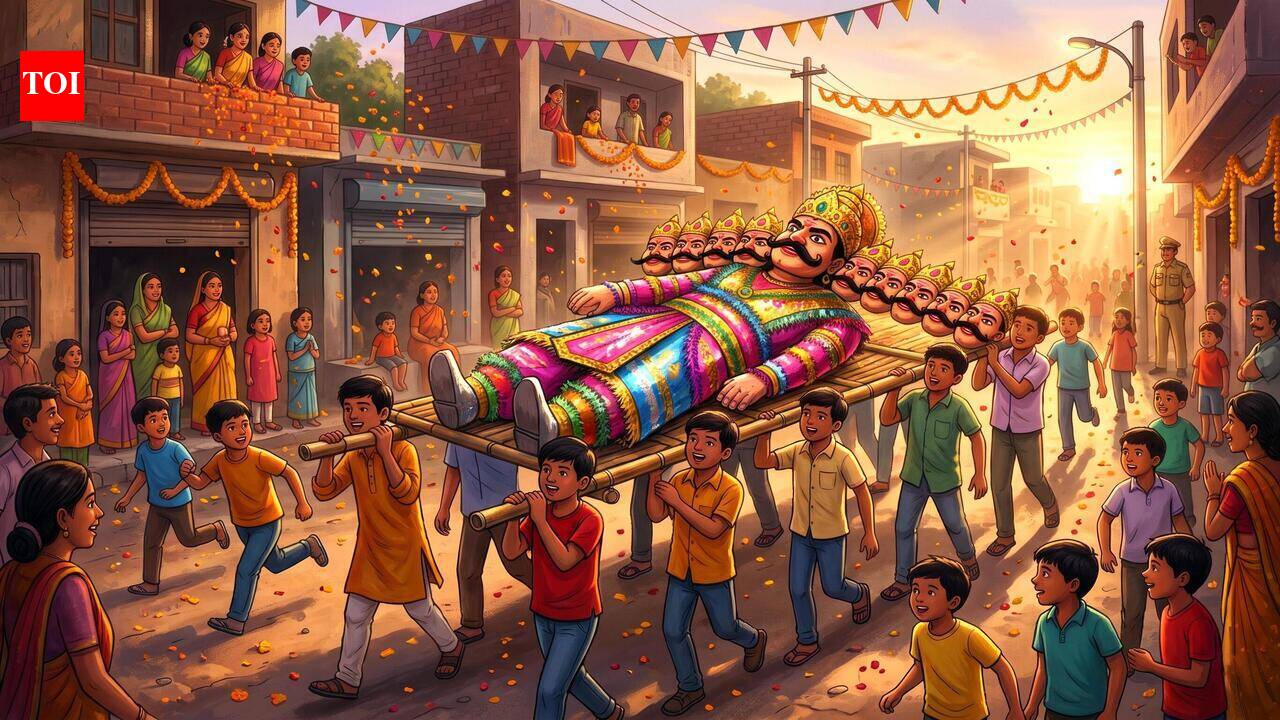 Denied burning on Dussehra, kids take out mock Ravana funeral | Indore ...