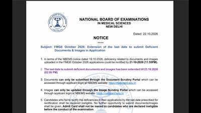 FMGE 2026 application correction deadline extended till October 23; admit card on October 27: Check complete details here