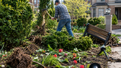 An Indiana homeowner chopped down shrubs, trampled tulips and tore up landscaping lights in a shared garden, calling it routine maintenance; after an HOA went to court, an appeals panel upheld the injunction