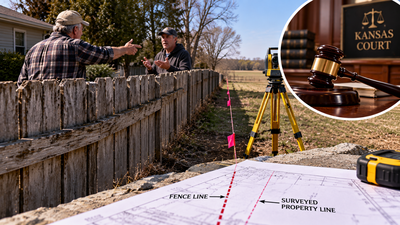 Neighbours fought over a 65-year-old fence in Kansas; court ruled that the surveyed property line mattered more than the fence