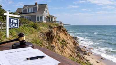 A Massachusetts buyer took a $3.85 million mortgage on a house sitting less than 14 feet from an eroding bluff; he demolished the property and went to court to challenge the loan