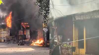 1 dead after massive fire in Noida's Sector 126; several shops engulfed