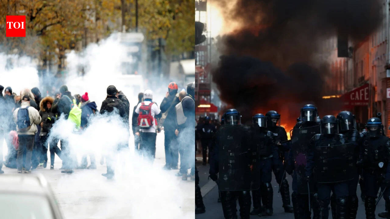 France on edge: Thousands on streets as weekend of protests begin; 70k cops deployed
