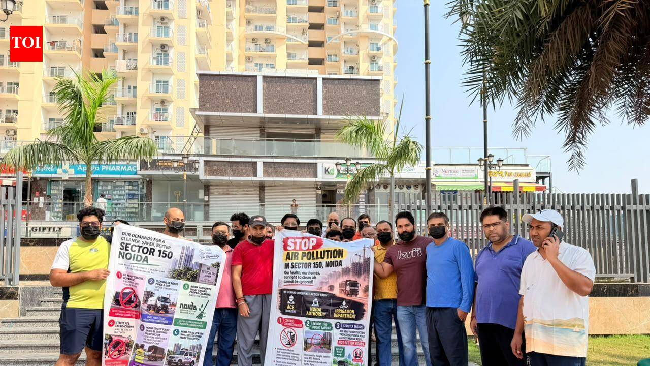 Trucks kick up dust, condo residents hit the streets in Noida Sector 150