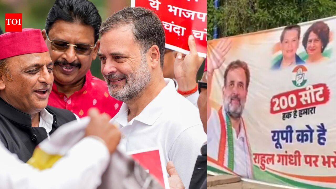 ‘200 seats haq hai hamara’: Congress puts its UP poll ambitions on Lucknow walls