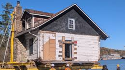 In 1834, a historic Métis family home was built beside Georgian Bay in Canada; 192 years later, its owner transferred it for just $2 and the 75,000-pound house was moved across the water for a planned museum