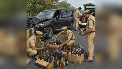 Ahmedabad: Cops seize liquor worth Rs 3L after SUV crash