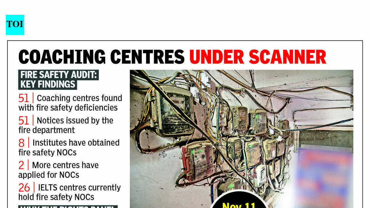 Fire safety lapses found at 51 coaching centres
