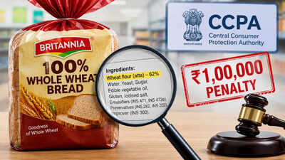 Britannia called its bread as ‘100% Whole Wheat’, but atta made up only 62% of the product; CCPA calls the claim misleading, fines company Rs 1 lakh and orders it to withdraw the advertisement across print, electronic and social media within 15 days