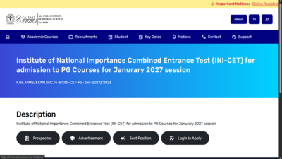 AIIMS INI-CET admit card 2027 for PG courses to be released today at aiimsexams.ac.in: Check steps to download hall ticket