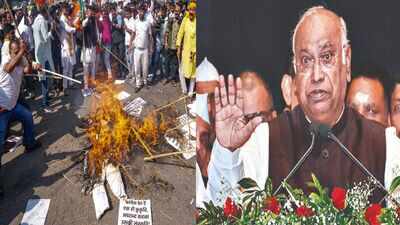 BJP protests across states over Kharge's 'baap' remark at PM Modi; demands apology