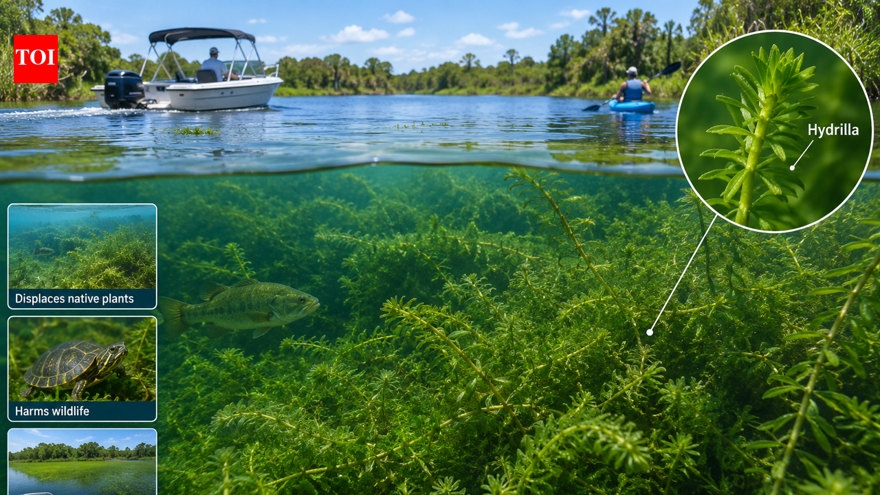 An aquarium plant escaped into Florida waterways in the 1950s; within 40 years, hydrilla had spread to over 70% of the state’s watersheds