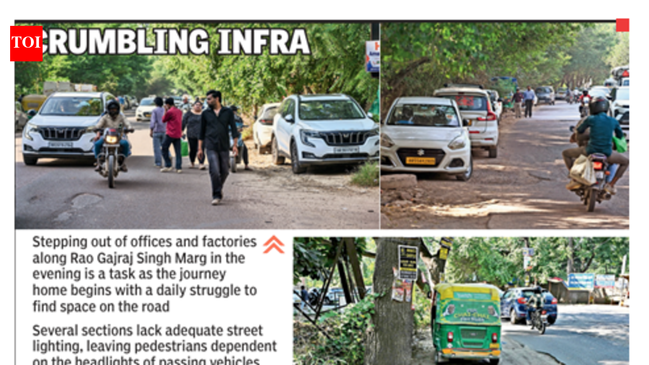 Manholes, dim lights & no footpaths: Gurgaon office hub tests your risk ...