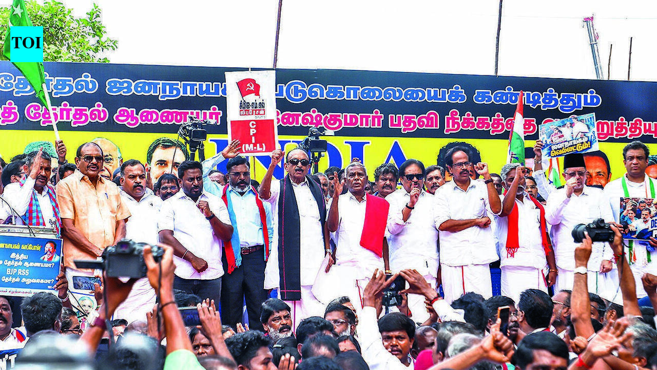 DMK, Congress, Left parties walk demanding CEC’s resignation | Chennai ...