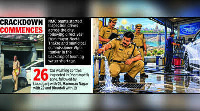 Criminal Waste: 4 Car Wash Centres In Dharampeth Caught Using Tap Water
