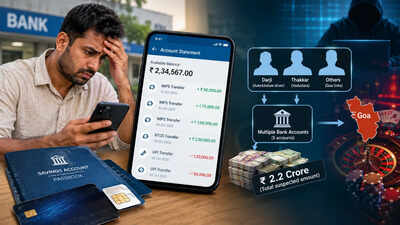 A Gujarat fruit vendor hoping to start his business agrees to let others use his bank account for Rs 15,000, but when the money fails to arrive, he checks his account and finds Rs 19 lakh moved through it, he then approaches cops and helps expose Rs 2.2 crore cyberfraud network linked to Goa casinos
