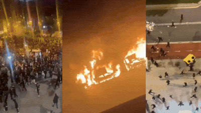 Watch: Cars set ablaze, police motorcycle torched as violence rocks Spain's Bilbao