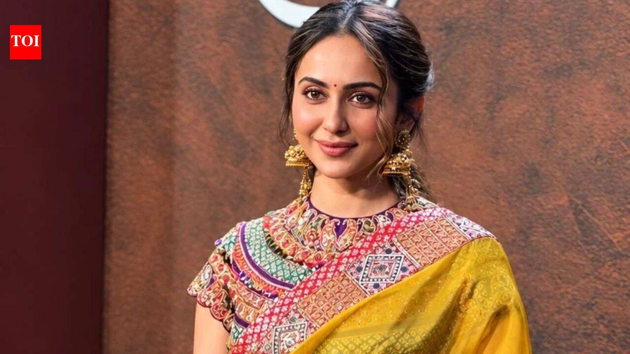 Rakul Preet Singh embraces luxe dopamine dressing in Rs 1.99 lakh saree