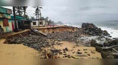 Sea fury batters Pozhiyoor again; cemetery wall collapses