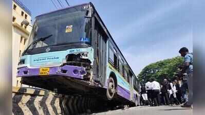 MTC bus rams nine cars near Madras high court