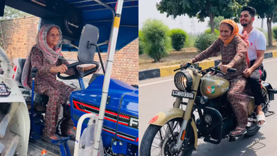 ‘Dar koi na laagda’: Meet the 82-year-old Haryana dadi who learnt to ride a bike at 74 and now drives tractors too; how her grandson’s joke started it all