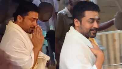 Suriya visits Tiruchendur temple ahead of 'Scene' release, interacts with fans during early morning darshan