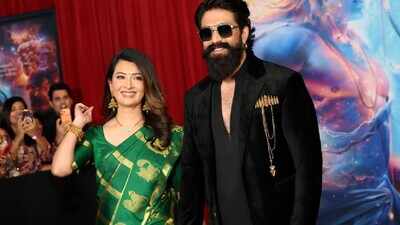 Yash and Radhika Pandit set couple goals at ‘Ramayana’ premiere in Los Angeles; Actor says, ‘We are proud to present this story to the world’