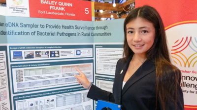 Meet Bailey Quinn Frank, 15, from Fort Lauderdale, who built an air sampler with a small fan and filter paper to collect bacterial DNA; she has now won a $25,000 science prize among nearly 2,000 applicants