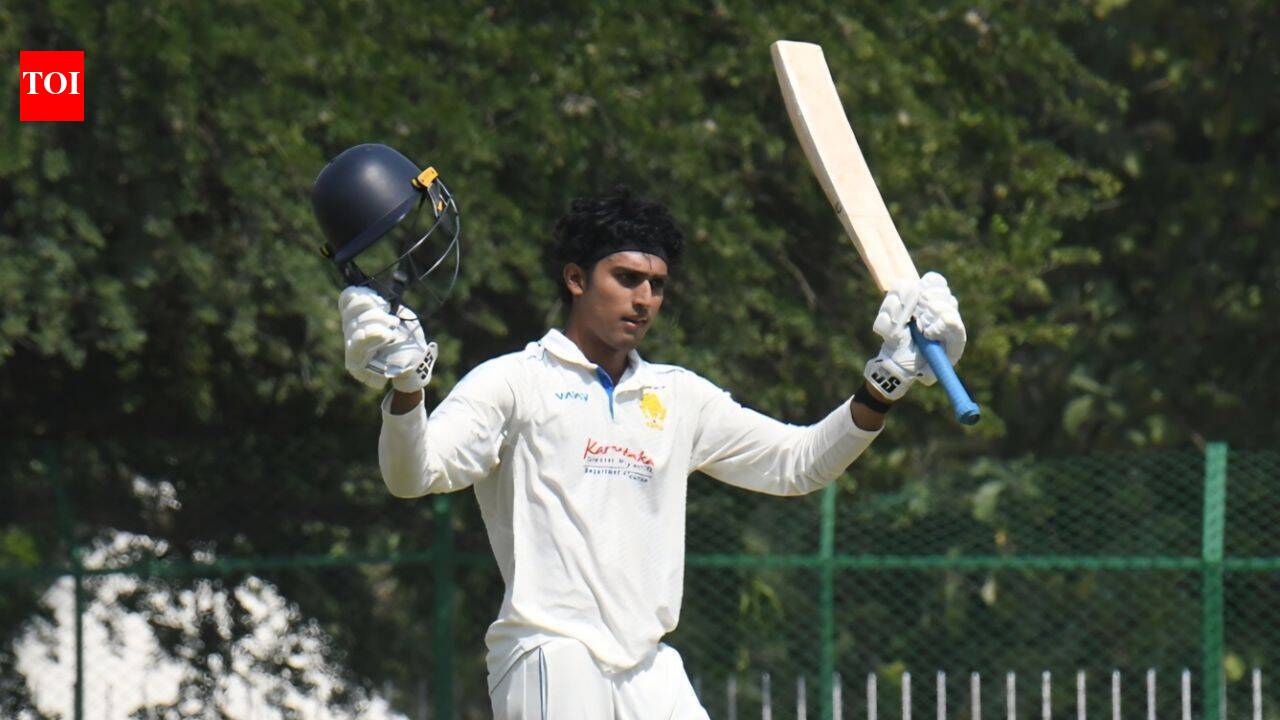 Ranji Trophy: Aneeshwar Gautam grinds his way to maiden ton; Karnataka eye innings win