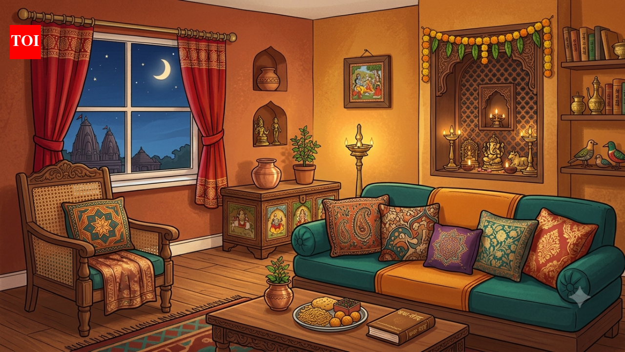 Mocha brown walls, cardinal red accents and peacock teal cushions: 5 ...