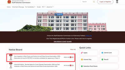 SSC CPO 2025 PET PST result 2026 declared: Check merit list, cutoff and direct link