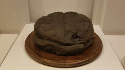 When Mount Vesuvius erupted in AD 79, a round loaf of bread in Herculaneum was buried under volcanic debris; it was found carbonised nearly 2,000 years later, still showing its eight segments and a baker’s stamp