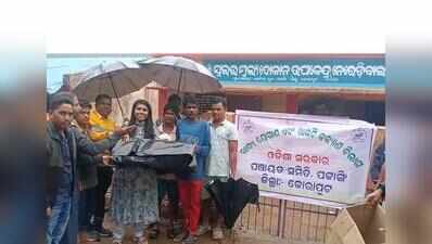 Officials cross river to deliver cyclone relief in Kotia villages amid poll tension