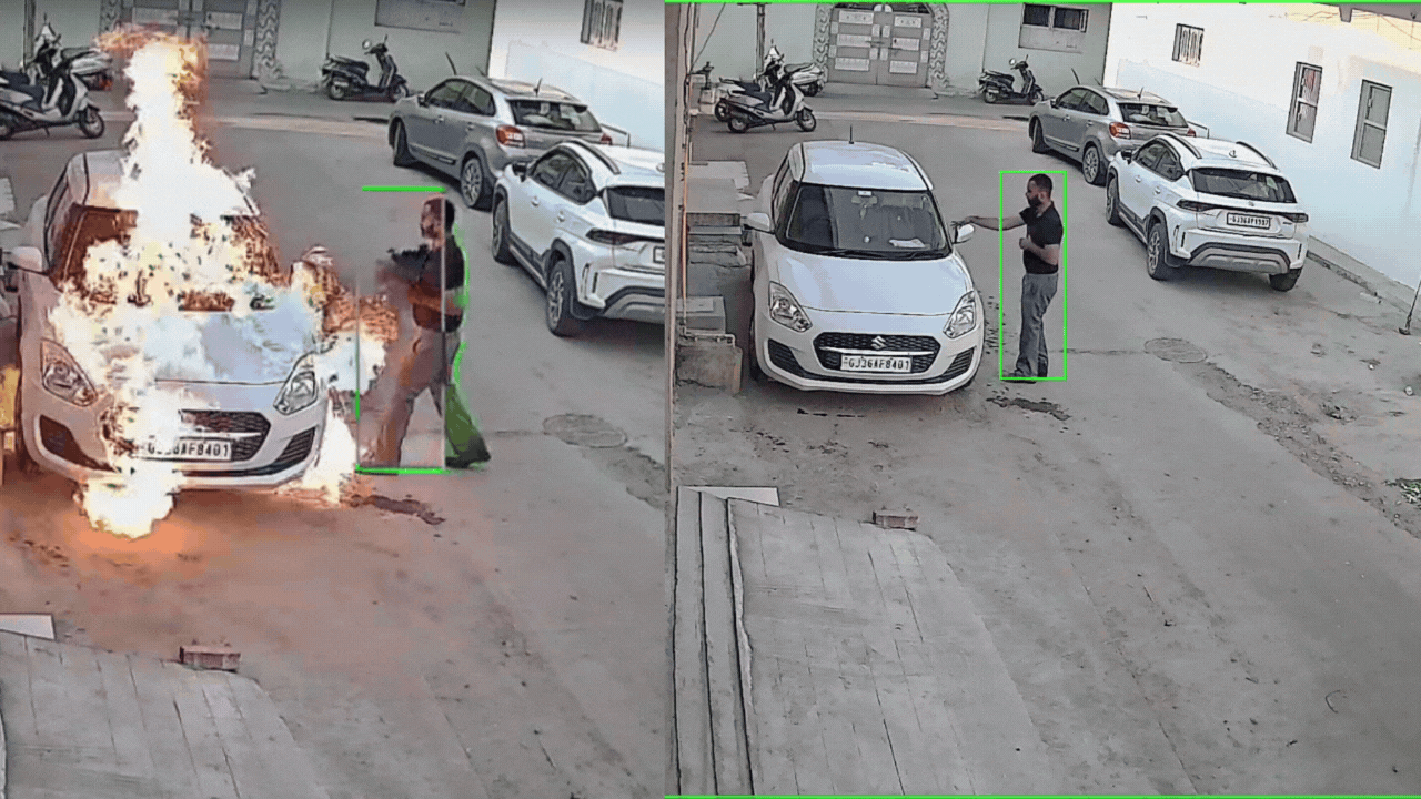 Watch: Irritated by parking sensor noise, man sets neighbour’s car on fire