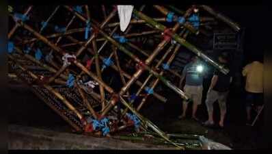 Rain dampens Gajalaxmi Puja spirit, pandal collapses in Kendrapada