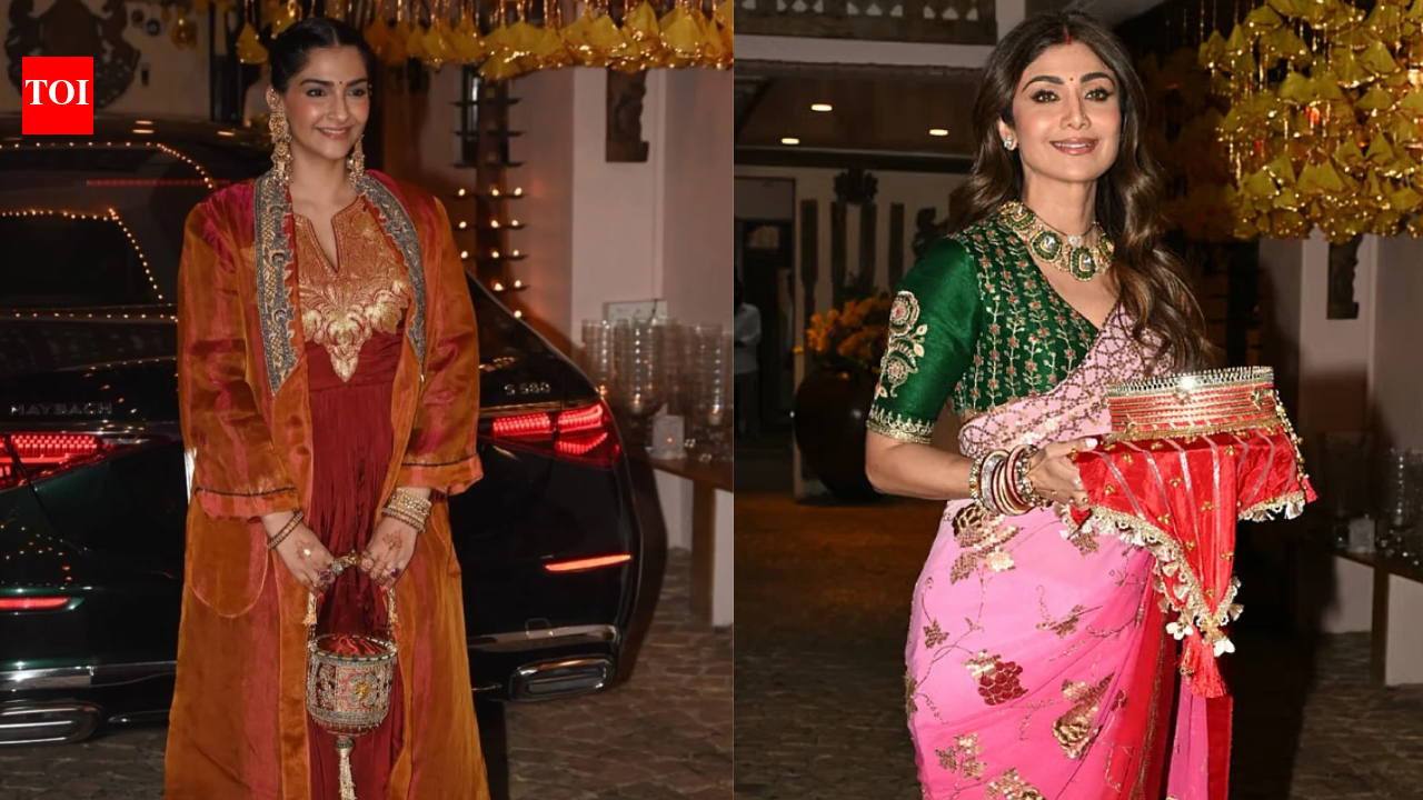 Sonam Kapoor to Shilpa Shetty: Bollywood’s Karwa Chauth looks that turned Anil Kapoor’s house into a fashion runway