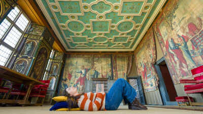 England’s grandest historic houses are inviting visitors to lie down on cushions and look up at their ceilings, from gold-leaf stars at Bolsover Castle to intricate plasterwork at Queen Victoria’s seaside retreat on the Isle of Wight