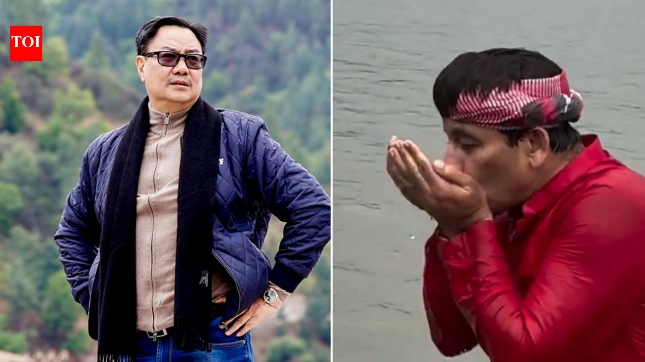 ‘Swimming competition in Yamuna?’ Rijiju challenges Manoj Tiwari after his dip