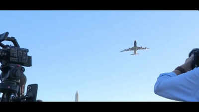 Trump's Halloween surprise sparks panic in Washington; residents call 911 fearing plane crash as Air Force One made low-altitude flyover