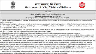 RRB NTPC UG CBT 2 Result 2026 declared for CEN 07/2025, check region-wise merit lists and cut-offs