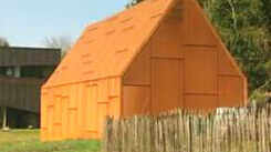 Energy efficient house made of wood, encased in copper